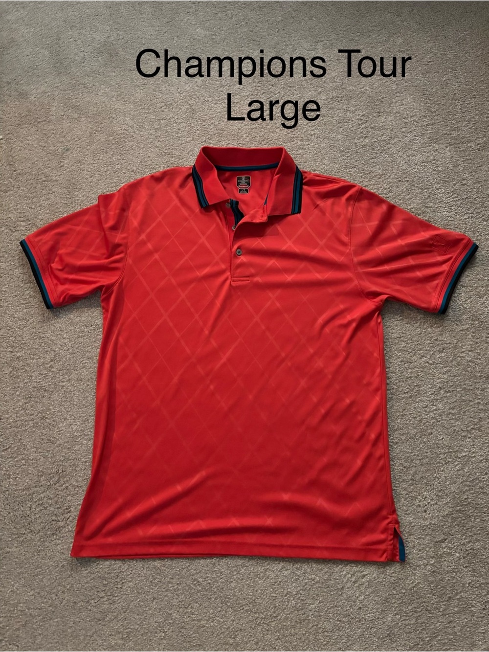 Men Champion Tour polo shirt orange size large